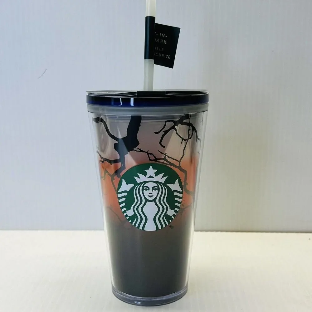 New Starbucks 2022 Fall Halloween Raven’s Perch Glow In The Dark 16oz Tumbler